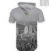 Pepes On A Skyscraper mens / unisex scoop cut hooded tee RISE ATTIRE