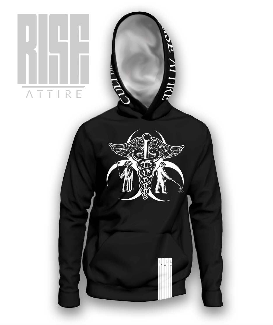 Cult of the Medics // Coat of Arms // Mens Unisex Pullover Hoodie // Black // RISE ATTIRE