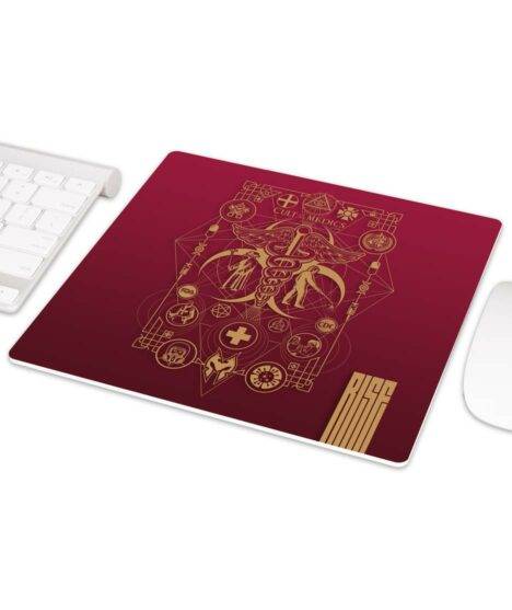 Cult of the Medics // Coat of Arms // Premium Mouse Pad // Ruby Red // RISE ATTIRE