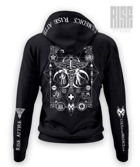 Cult of the Medics // Coat of Arms // Womens Pullover Hoodie // Black // RISE ATTIRE