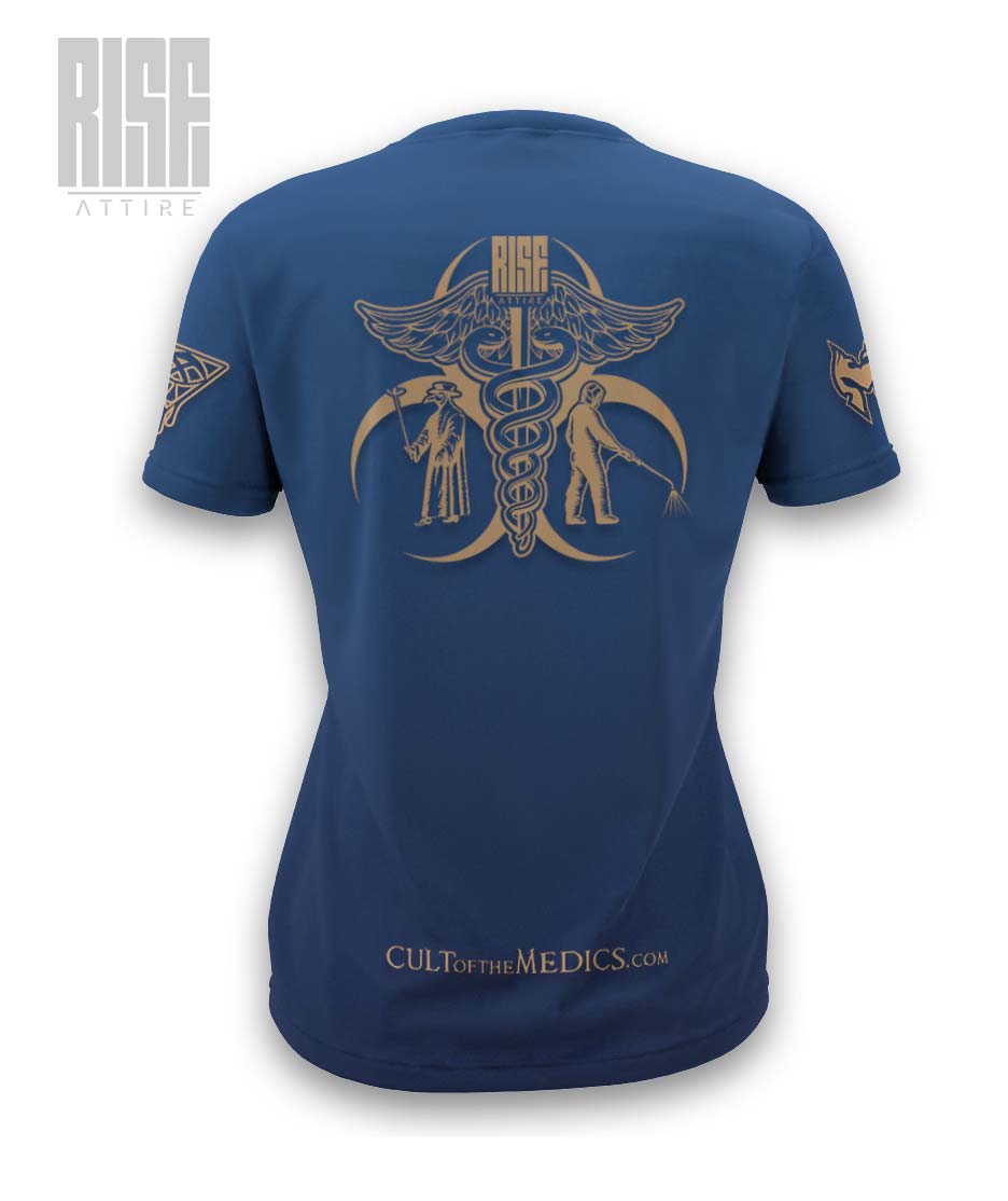 Cult of the Medics // Coat of Arms // Womens Tee // Royal Blue // RISE ATTIRE