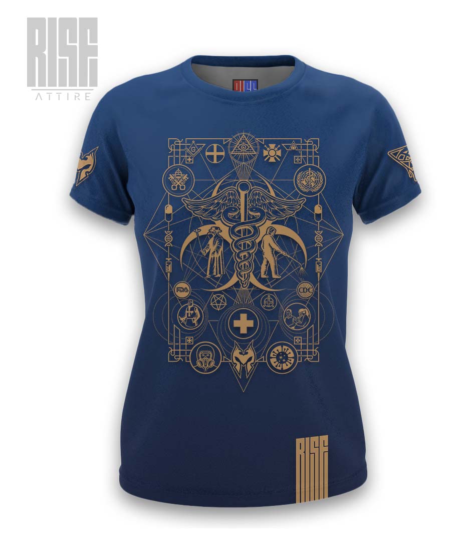 Cult of the Medics // Coat of Arms // Womens Tee // Royal Blue // RISE ATTIRE