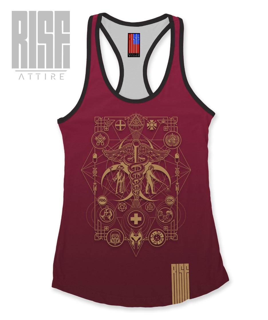 Cult of the Medics // Coat of Arms // Womens Tank Top // Ruby Red // RISE ATTIRE