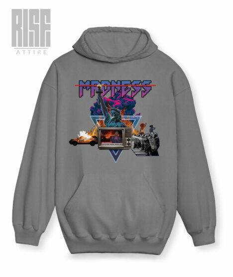 MADNESS / DTG Unisex Cotton Hoodie // RISE ATTIRE / Gray
