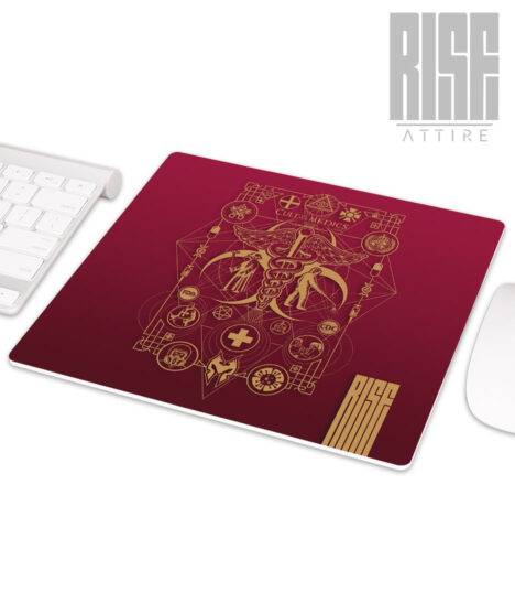 Cult of the Medics // Coat of Arms // Ruby Red // premium mousepad // RISE ATTIRE