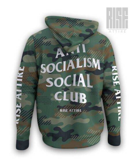 Anti Socialism Social Club // CAMO // mens unisex pullover hoodie // RISE ATTIRE