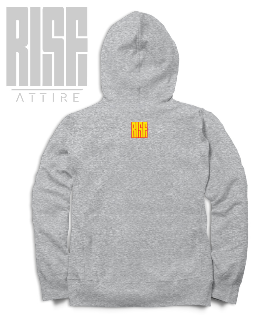 UP IN FLAMES // DTG // COTTON UNISEX HOODIE // GRAY BACK