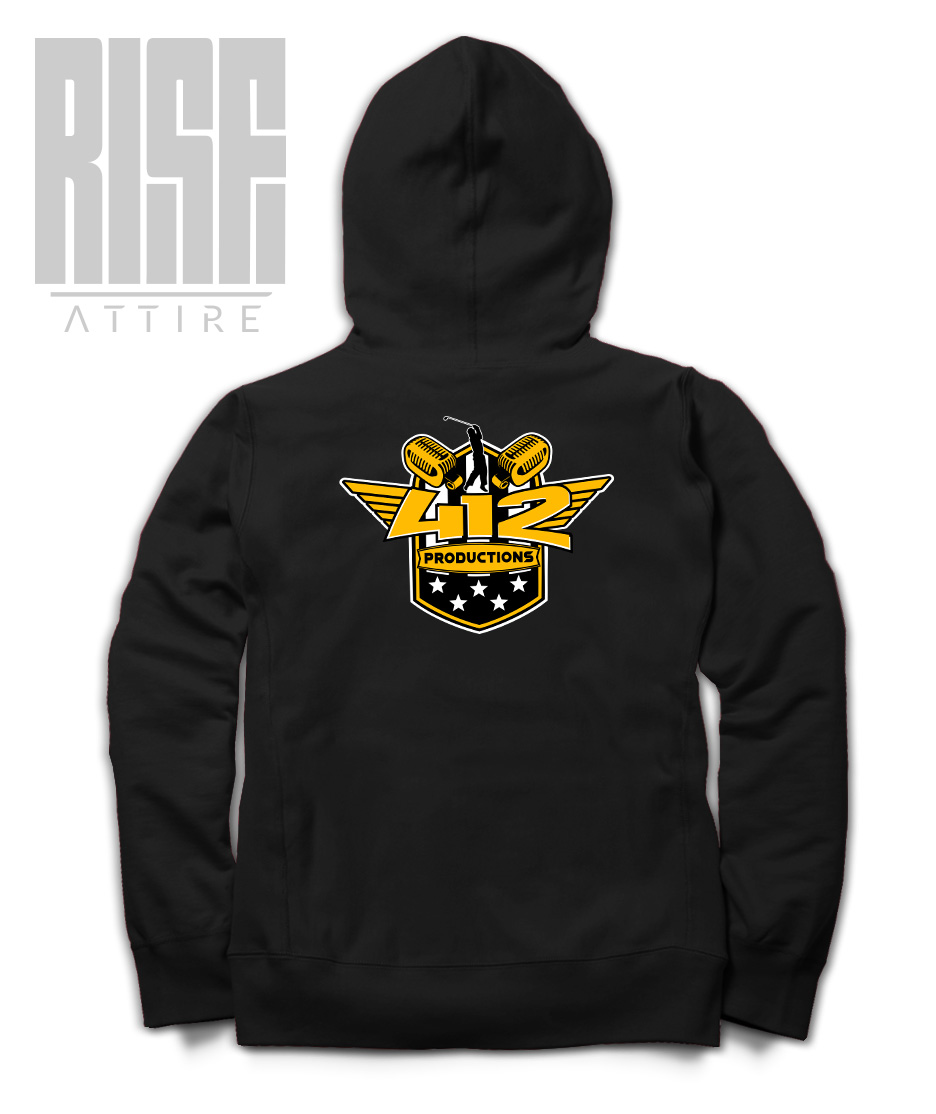 412 Productions // DTG Zip-Up Hoodie // RISE Attire