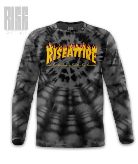 RISE ATTIRE // UP IN FLAMES // PREMIUM // MENS UNISEX LONG SLEEVE TEE