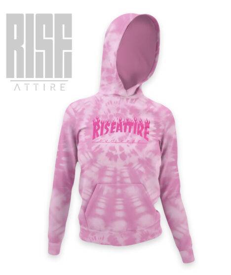 RISE ATTIRE // UP IN FLAMES PINK // PREMIUM // WOMENS PULLOVER HOODIE
