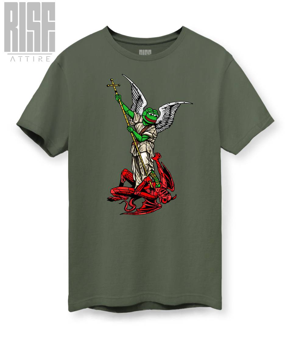 Archangel Pepe // RISE ATTIRE // DTG COTTON TEE ARMY GREEN