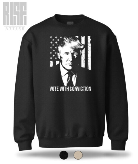 Vote with Conviction // Unisex Crewneck Sweater // BLACK