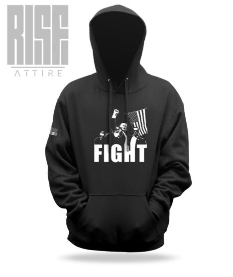 FIGHT // DTG COTTON UNISEX PULLOVER HOODIE // BLACK
