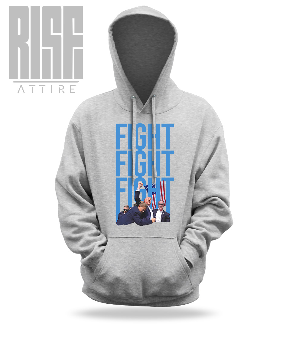 FIGHT2 // DTG COTTON UNISEX PULLOVER HOODIE // GRAY