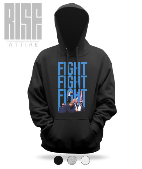 FIGHT2 // DTG COTTON UNISEX PULLOVER HOODIE // BLACK