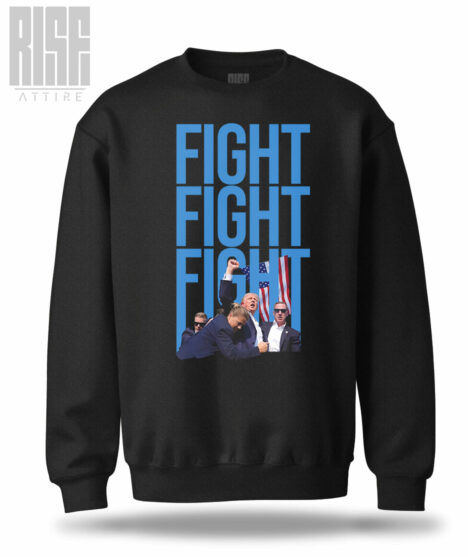 FIGHT2 // DTG CREWNECK SWEATER // BLACK