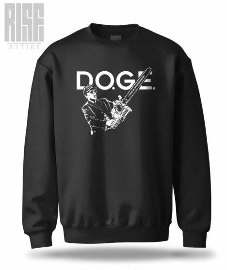 CHAINSAW!! // DTG UNISEX CREWNECK SWEATSHIRT // BLACK