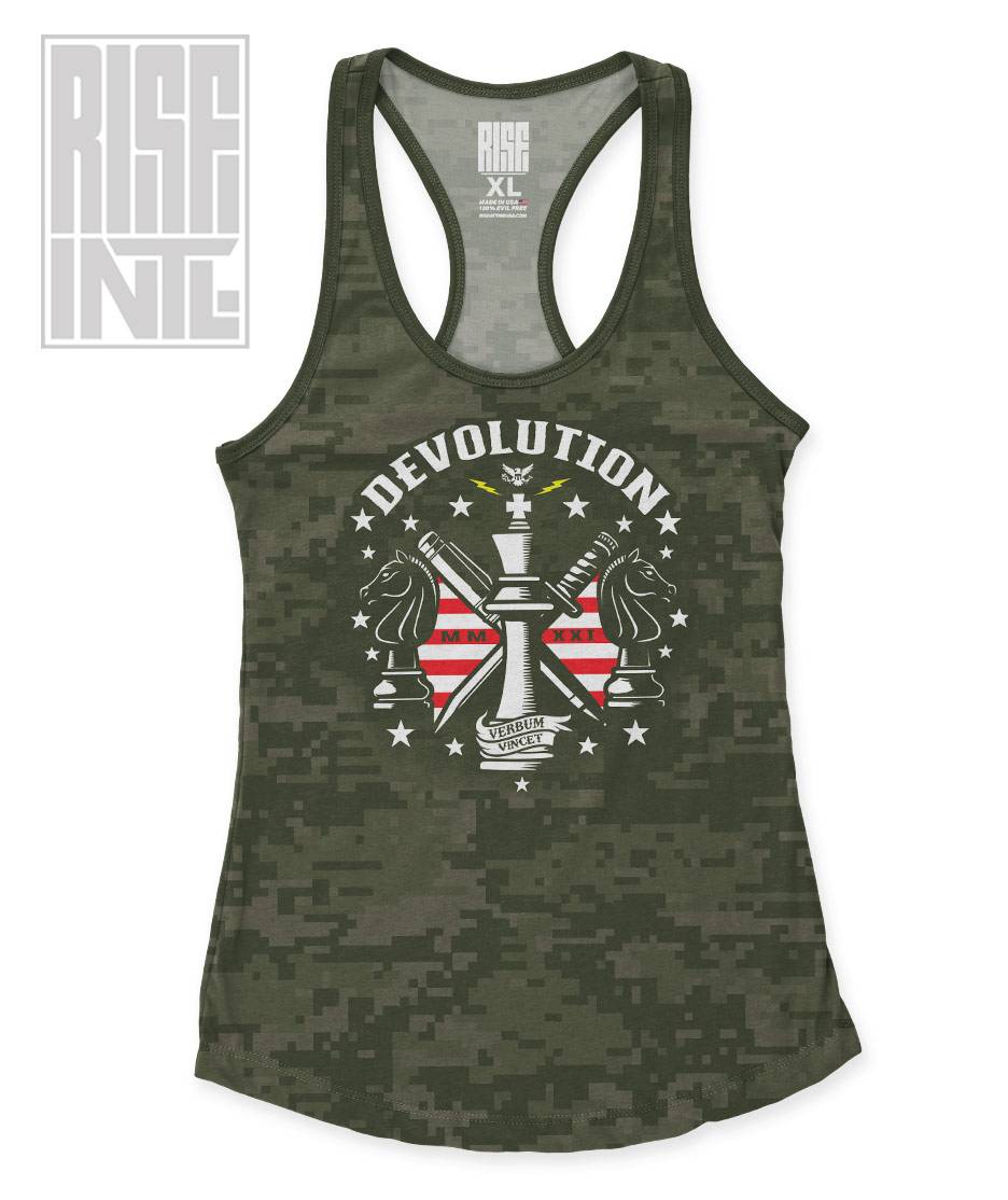 Badlands Media / Devolution / Womens Tank / Green Digital Camo