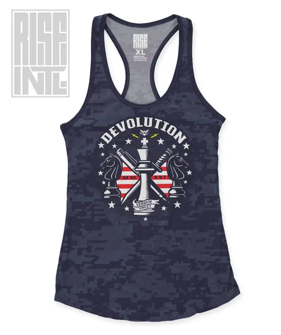 Badlands Media / Devolution / Womens Tank / Blue Digital Camo