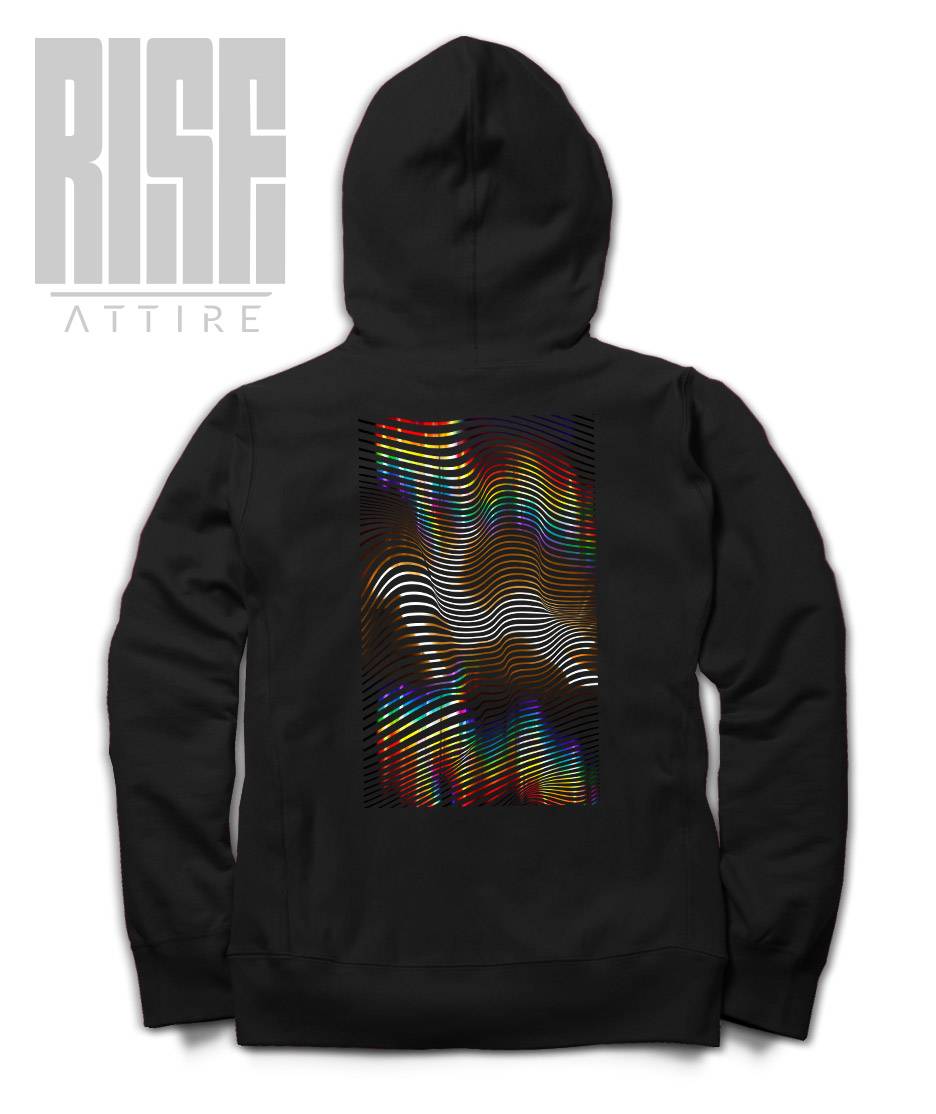 VIBES // Lines of Light V1 // Unisex Cotton Zip-Up Hoodie