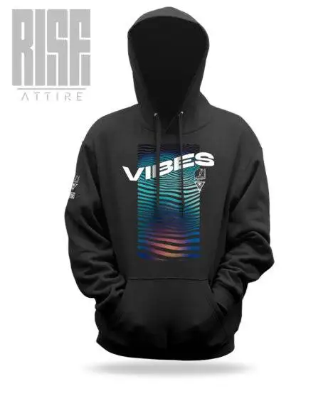 VIBES // Signature Series // Lines of Light V3 // Unisex Cotton Pullover Hoodie