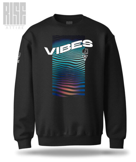 VIBES // Signature Series // Lines of Light V3 // Unisex Cotton Crewneck Sweater Sweatshirt