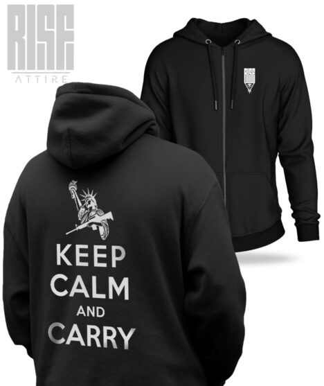 Keep Calm and Carry DTG Unisex Zip-Up Hoodie
