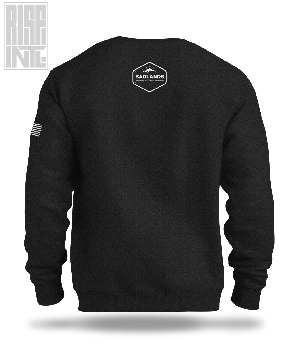 RISE INTL // Badlands Media // Sovereign Alliance // DTG Unisex Sweater Sweatshirt // Black // Back