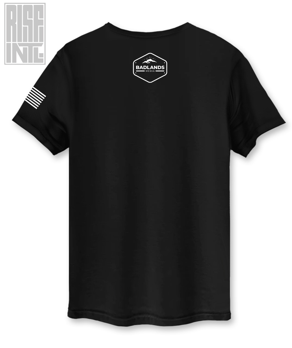 RISE INTL // Badlands Media // Sovereign Alliance // DTG Unisex Cotton Tee // Black // Back