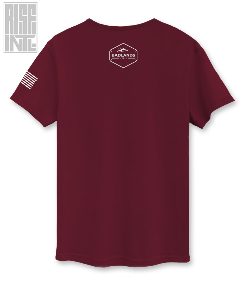 RISE INTL // Badlands Media // Sovereign Alliance // DTG Unisex Cotton Tee // Red // Back