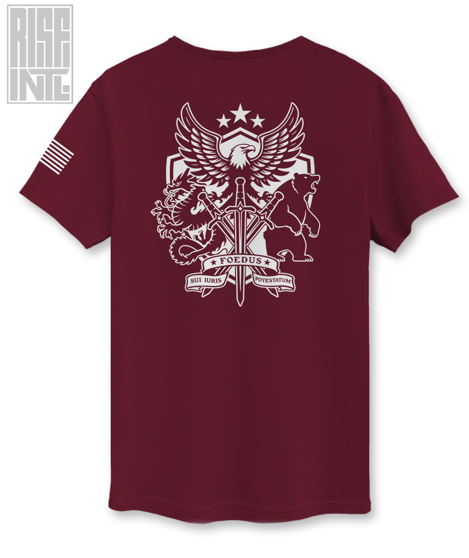 RISE INTL // Badlands Media // Sovereign Alliance // DTG Unisex Cotton Tee // Back Facing // Red // Back