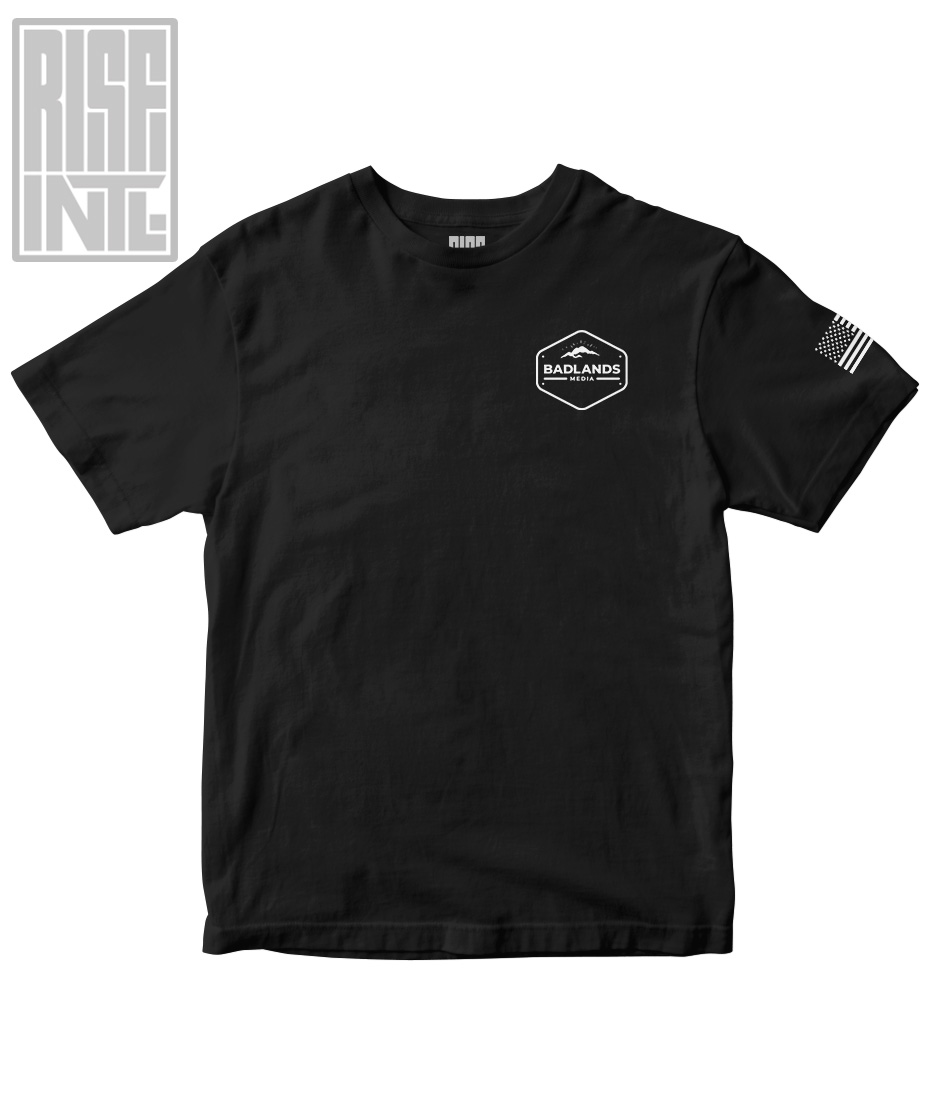 RISE INTL // Badlands Media // Sovereign Alliance // DTG Unisex HEAVYWEIGHT COTTON TEE // Black // Back
