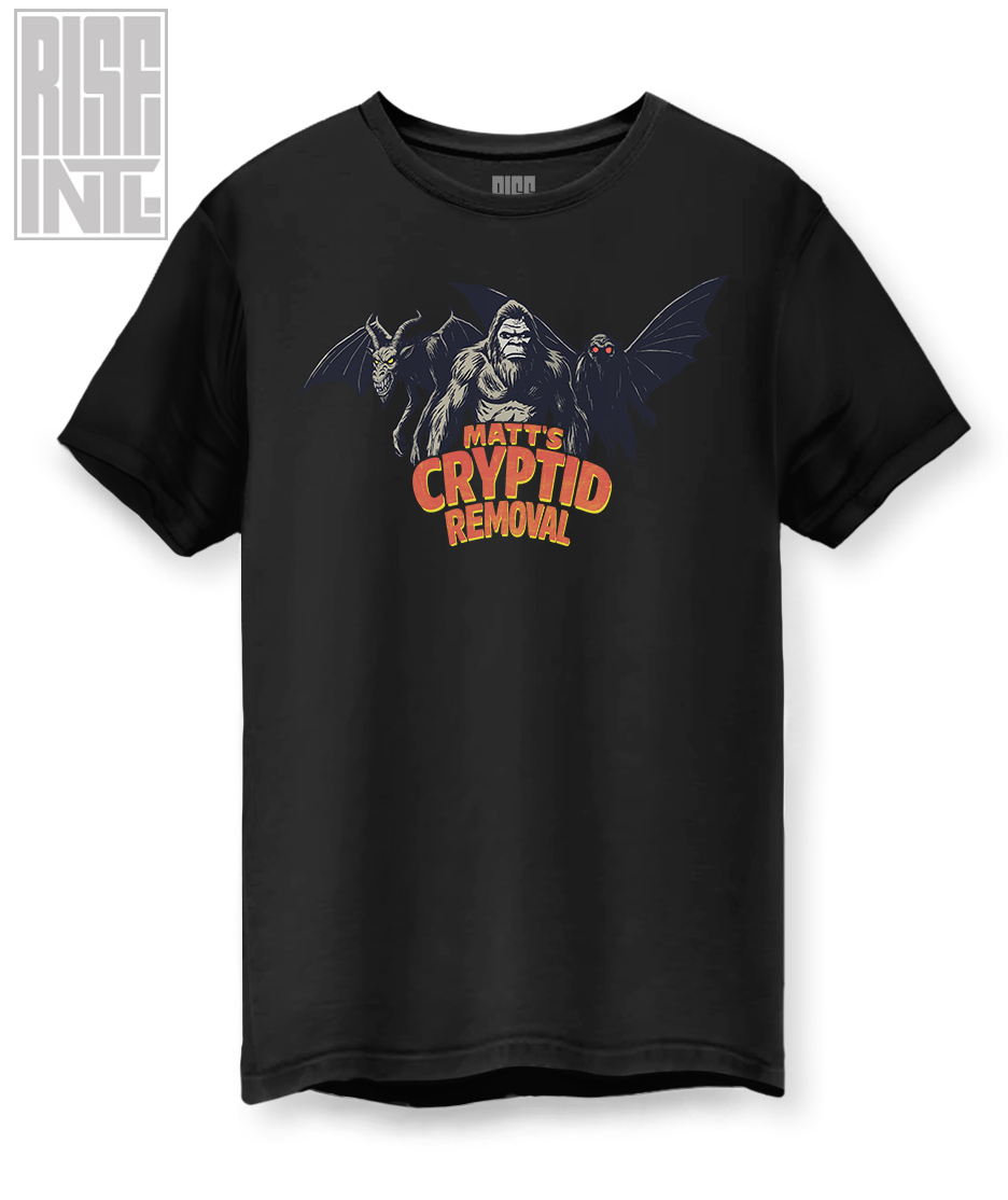 RISE INTL // Quite Frankly // Matt's Cryptid Removal // DTG Unisex Cotton Tee // Black