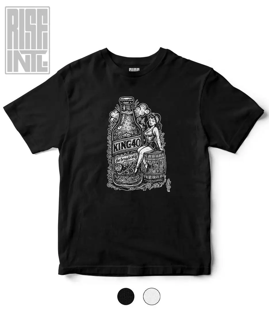 Quite Frankly // King40 // DTG Tee // Black flat-lay // RISE INTL