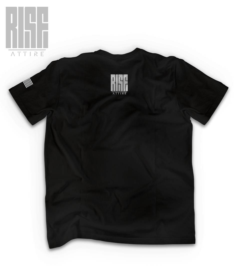 NO LV // Heavyweight DTG Cotton Tee // BLACK // BACK // RISE ATTIRE