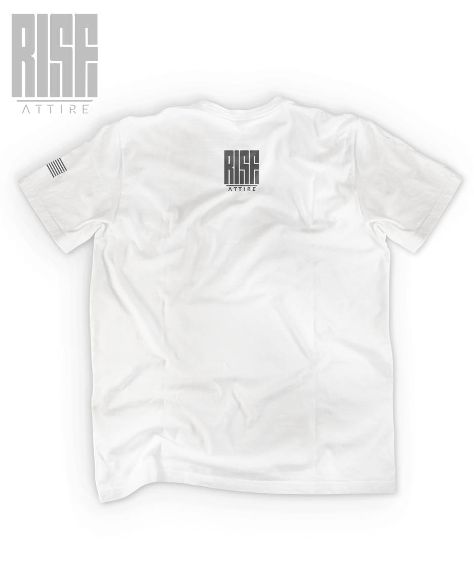 NO LV // Heavyweight DTG Cotton Tee // WHITE // BACK // RISE ATTIRE