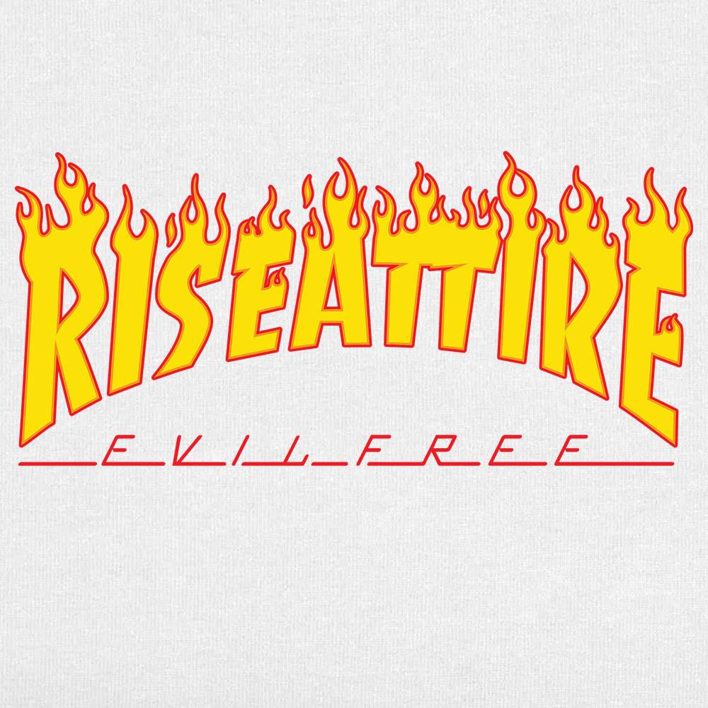 UP IN FLAMES // RISE ATTIRE // DESIGN DETAIL RED on WHITE