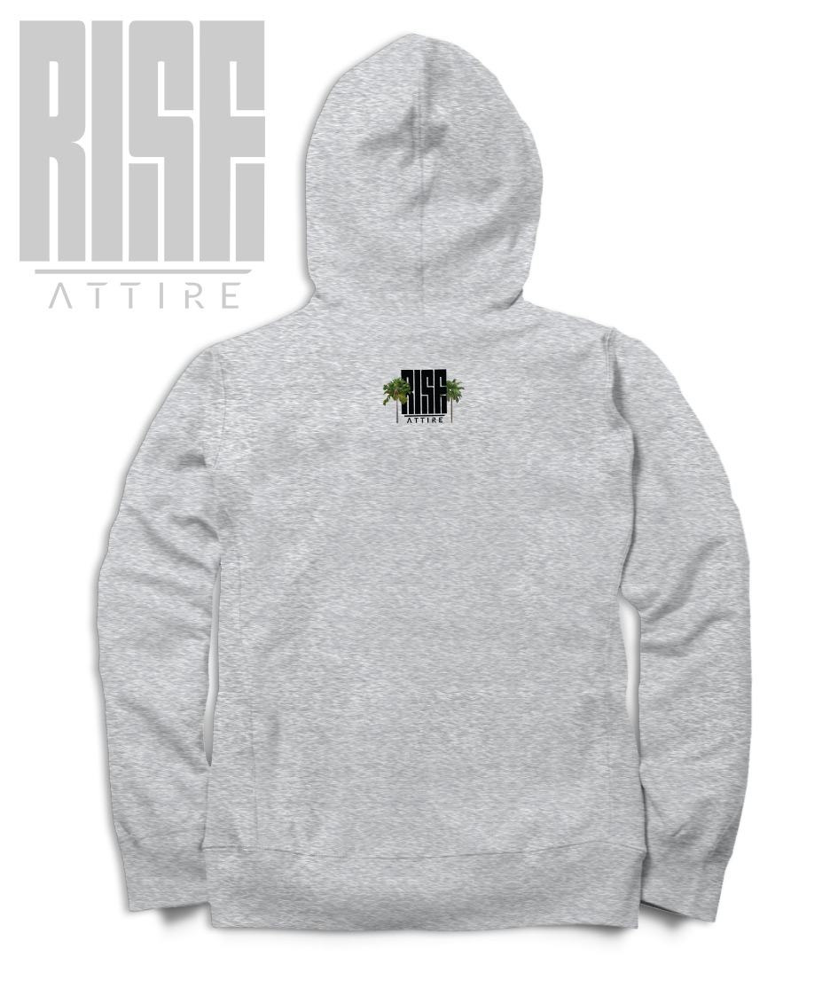 Hell // Epstein // Unisex Cotton Pullover Hoodie // GRAY GREY // Back // RISE ATTIRE