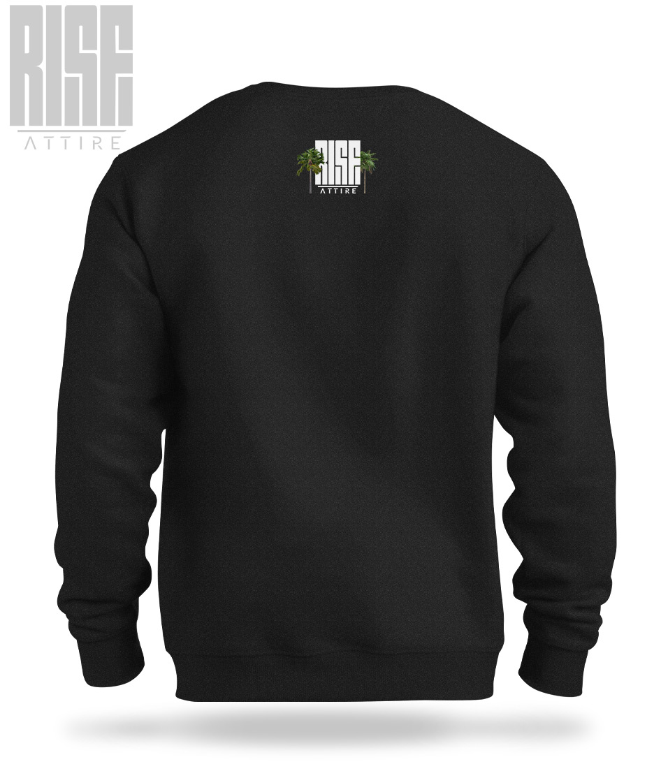 Hell // Epstein // Unisex Cotton Sweater Sweatshirt // BLACK // Back // RISE ATTIRE