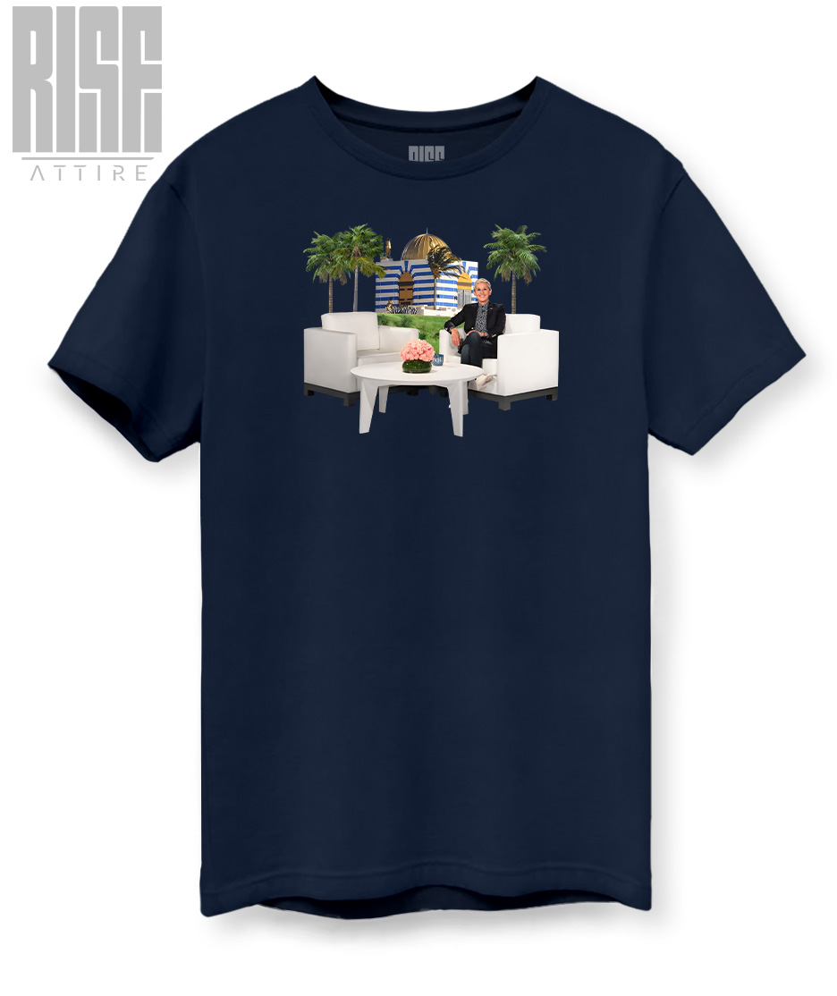 Hell // Epstein // Unisex Cotton Tee // Navy Blue // Front // RISE ATTIRE