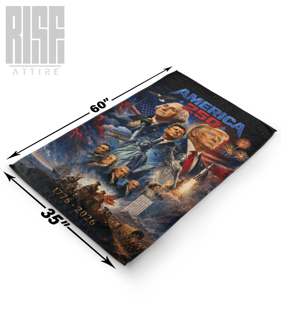 America 250: THE MOVIE // Premium Beach Towel 35" x 60" // RISE ATTIRE