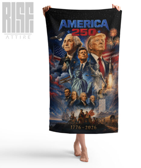 America 250: THE MOVIE // Premium Beach Towel 35" x 60" // RISE ATTIRE