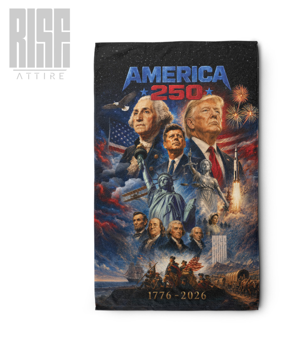 America 250: THE MOVIE // Premium Beach Towel 35" x 60" // RISE ATTIRE