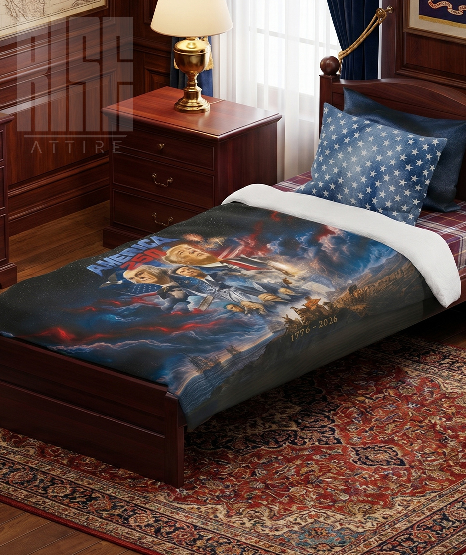 America 250: THE MOVIE // PLUSH THROW BLANKET or SHERPA BLANKET // Made in USA by RISE ATTIRE