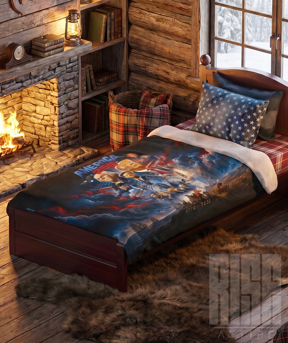 America 250: THE MOVIE // PLUSH THROW BLANKET or SHERPA BLANKET // Made in USA by RISE ATTIRE
