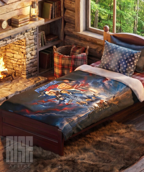America 250: THE MOVIE // PLUSH THROW BLANKET or SHERPA BLANKET // Made in USA by RISE ATTIRE