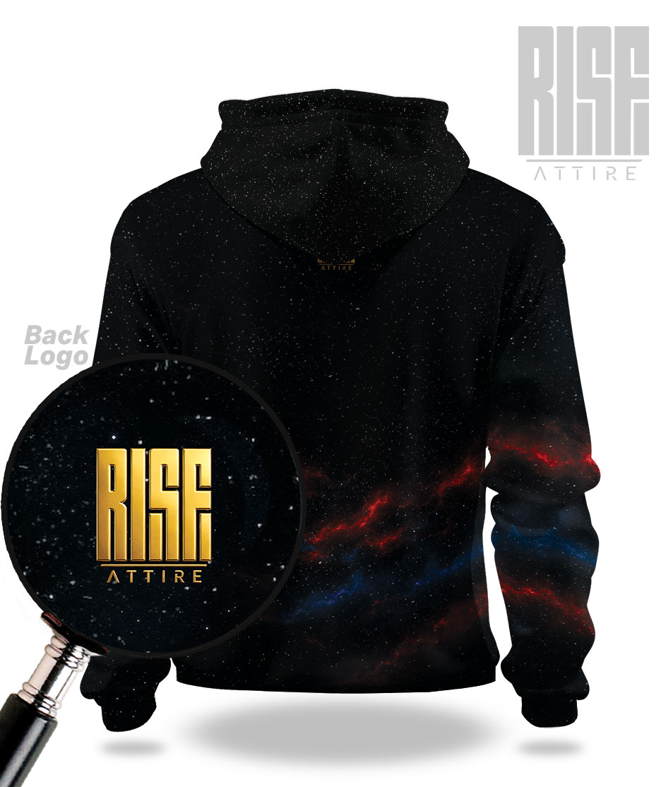 America 250: THE MOVIE // Mens Unisex Premium Pullover Hoodie // BACK LOGO DETAIL // RISE ATTIRE