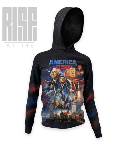 America 250: THE MOVIE // Womens Premium Hoodie // FRONT // RISE ATTIRE