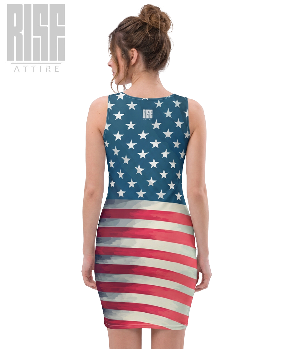NEW // FLAG SWAG // BODYCON DRESS // By Rise Attire produced by third party manufacturing