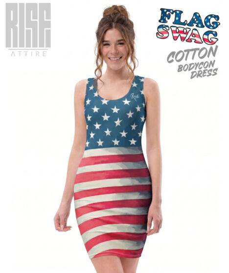 NEW // FLAG SWAG // COTTON BODYCON DRESS // By Rise Attire produced by third party manufacturing